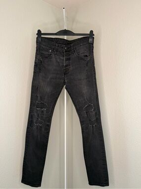 H&M Black Distressed Skinny Men's Jeans
